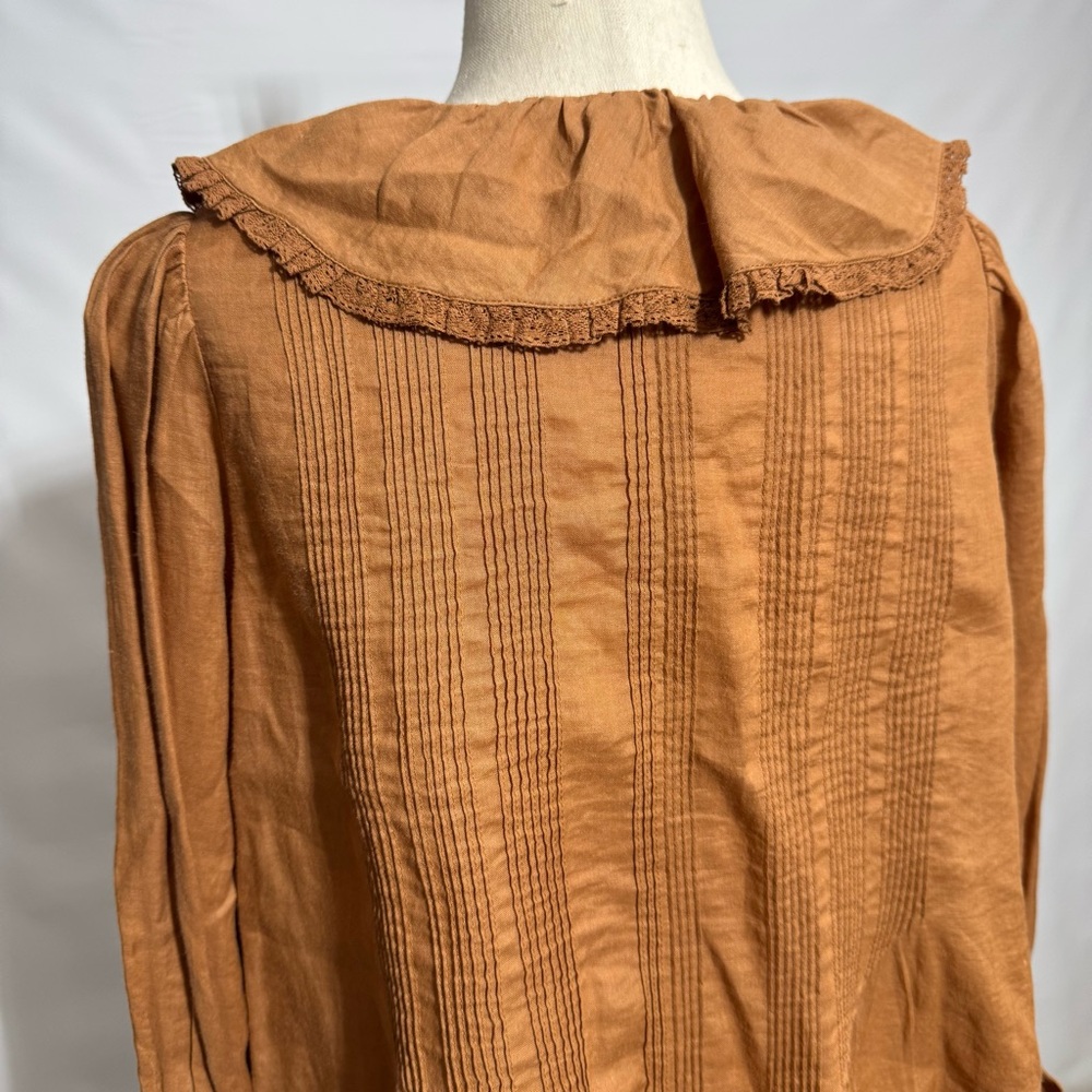 Doen Rust Ruffle-Front Blouse - Picture 5 of 10